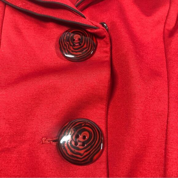 Saint Gil Paris red single breasted coat Medium - Picture 5 of 9